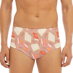 Reading Books And Glasses Pattern Print Men's Triangle Swim Briefs