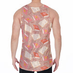 Reading Books And Glasses Pattern Print Men's Velvet Tank Top