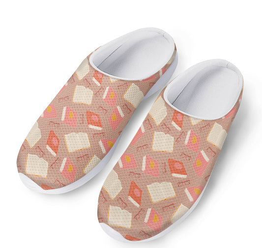 Reading Books And Glasses Pattern Print Mesh Casual Shoes