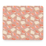 Reading Books And Glasses Pattern Print Mouse Pad