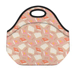 Reading Books And Glasses Pattern Print Neoprene Lunch Bag