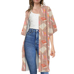 Reading Books And Glasses Pattern Print Open Front Beach Cover Up