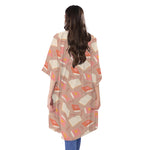 Reading Books And Glasses Pattern Print Open Front Beach Cover Up