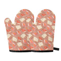 Reading Books And Glasses Pattern Print Oven Mitts