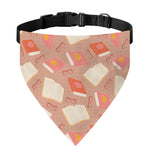 Reading Books And Glasses Pattern Print Over The Collar Dog Bandana