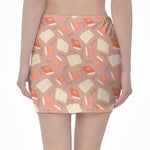 Reading Books And Glasses Pattern Print Pencil Mini Skirt