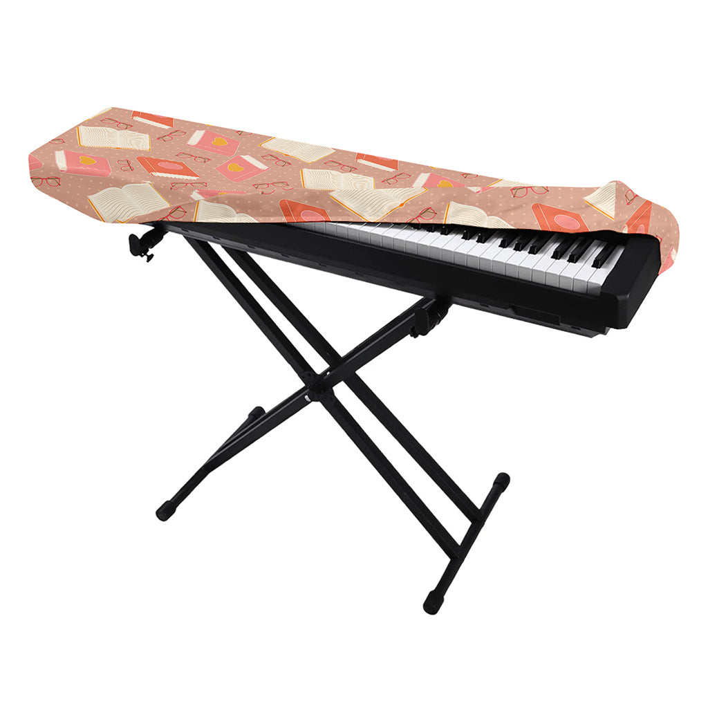 Reading Books And Glasses Pattern Print Piano Keyboard Cover