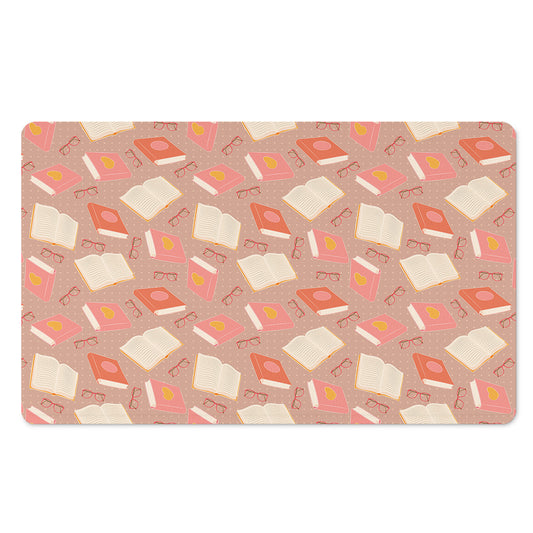 Reading Books And Glasses Pattern Print Polyester Doormat