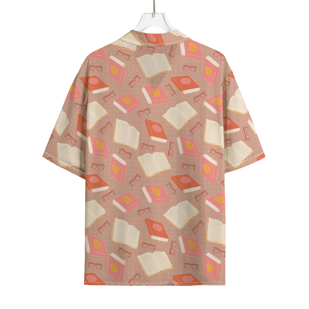 Reading Books And Glasses Pattern Print Rayon Hawaiian Shirt