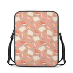Reading Books And Glasses Pattern Print Rectangular Crossbody Bag