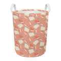 Reading Books And Glasses Pattern Print Round Laundry Basket