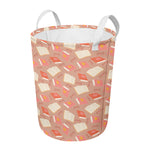 Reading Books And Glasses Pattern Print Round Laundry Basket