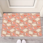 Reading Books And Glasses Pattern Print Rubber Doormat