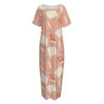 Reading Books And Glasses Pattern Print Short Sleeve Long Nightdress