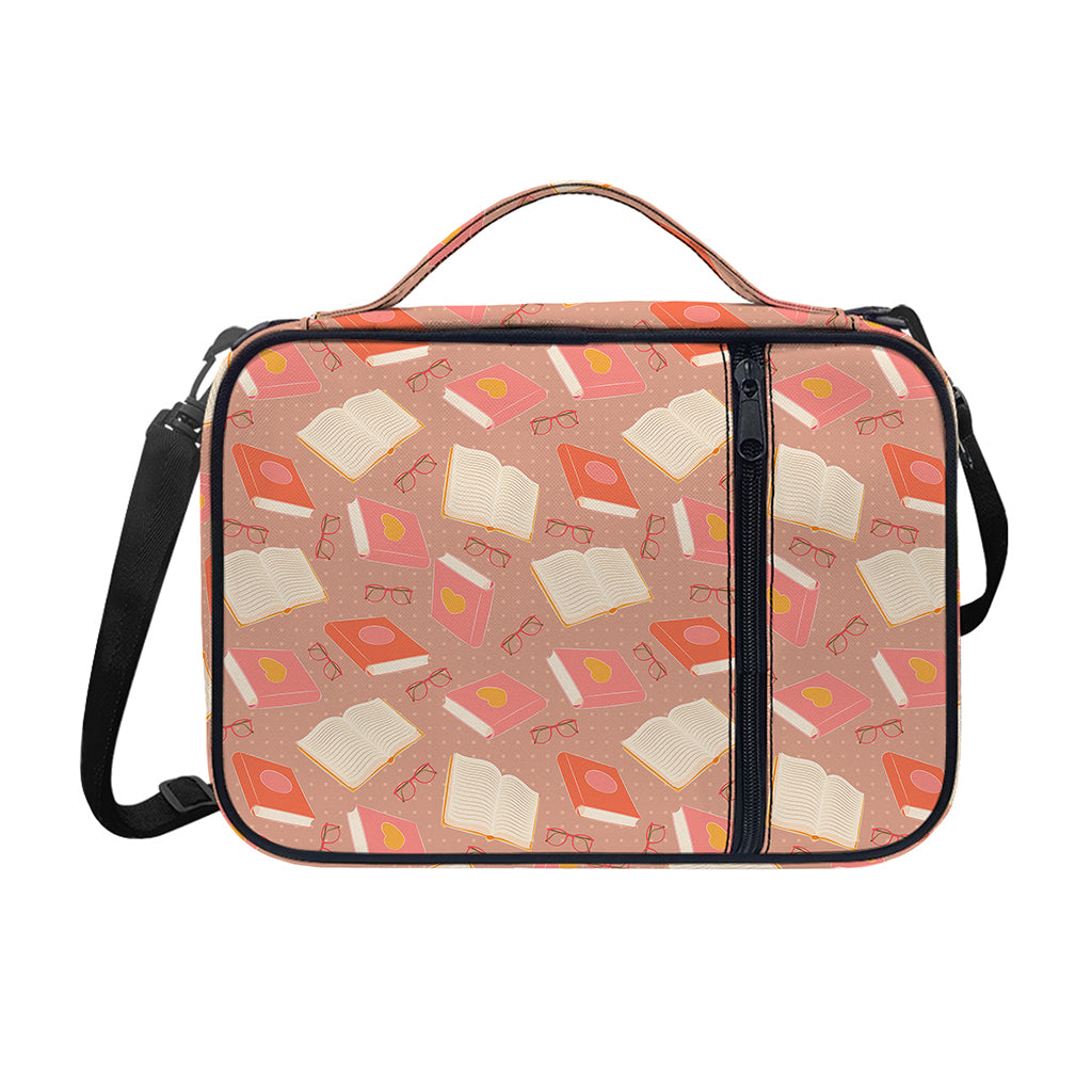Reading Books And Glasses Pattern Print Shoulder Strap Bible Bag