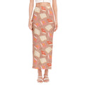Reading Books And Glasses Pattern Print Side Slit Maxi Skirt