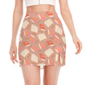 Reading Books And Glasses Pattern Print Side Slit Mini Skirt