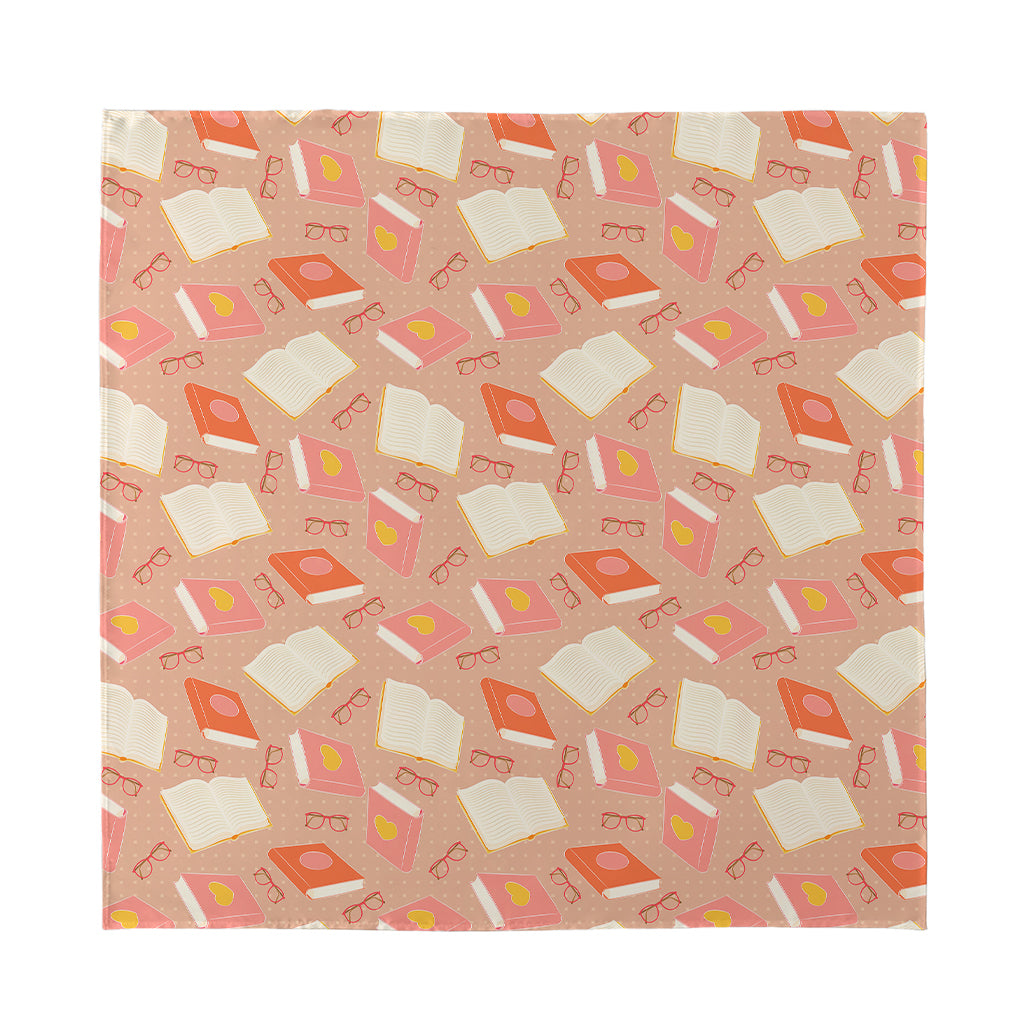 Reading Books And Glasses Pattern Print Silk Bandana