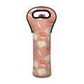 Reading Books And Glasses Pattern Print Single Neoprene Wine Tote