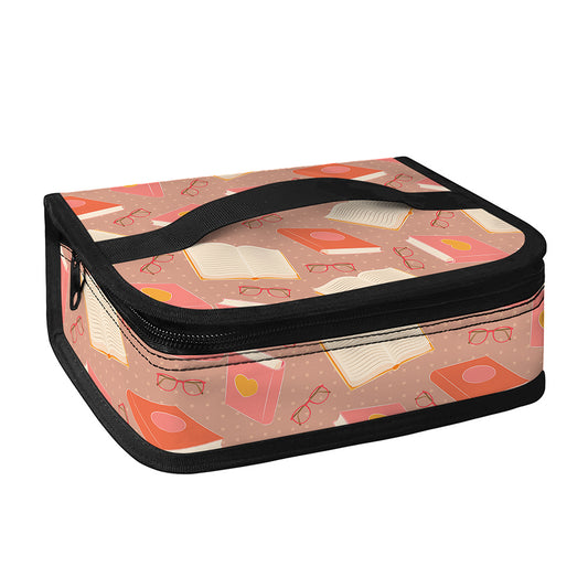 Reading Books And Glasses Pattern Print Small Lunch Bag
