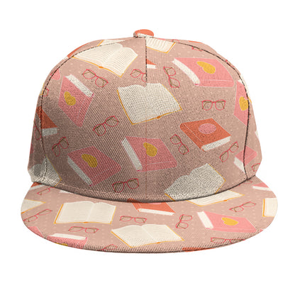 Reading Books And Glasses Pattern Print Snapback Cap