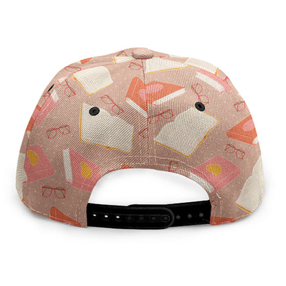 Reading Books And Glasses Pattern Print Snapback Cap