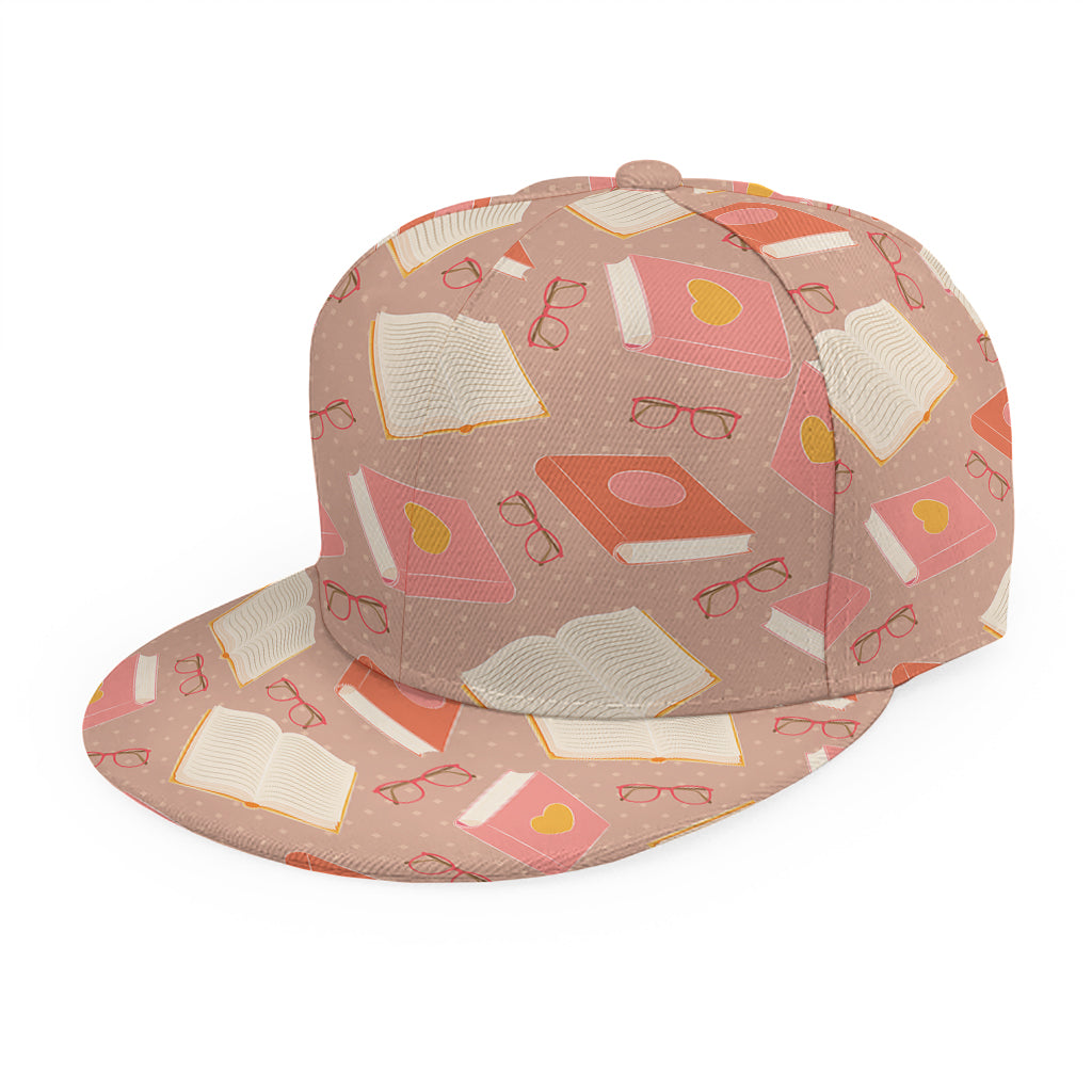 Reading Books And Glasses Pattern Print Snapback Cap