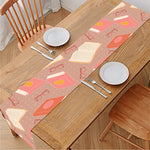 Reading Books And Glasses Pattern Print Table Runner