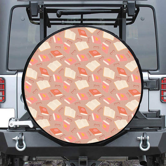 Reading Books And Glasses Pattern Print Tire Cover