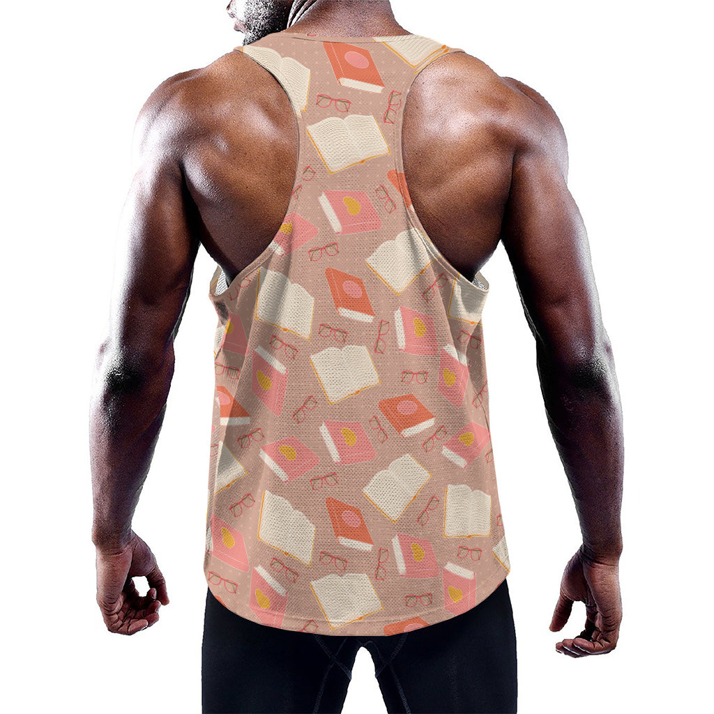 Reading Books And Glasses Pattern Print Training Tank Top