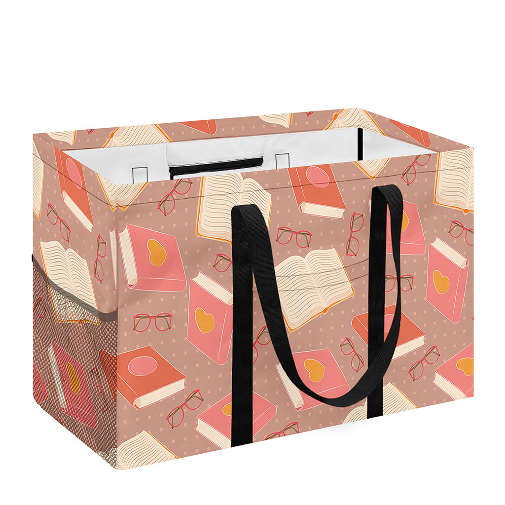 Reading Books And Glasses Pattern Print Utility Tote Bag