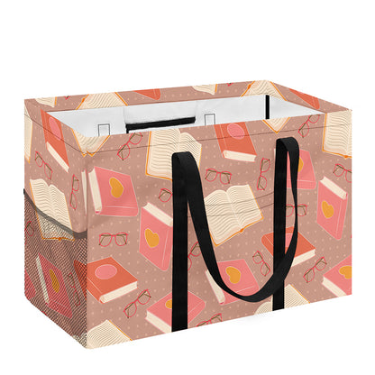 Reading Books And Glasses Pattern Print Utility Tote Bag