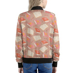 Reading Books And Glasses Pattern Print Women's Bomber Jacket