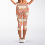 Reading Books And Glasses Pattern Print Women's Capri Leggings