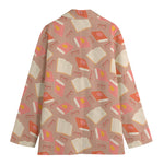 Reading Books And Glasses Pattern Print Women's Cotton Blazer