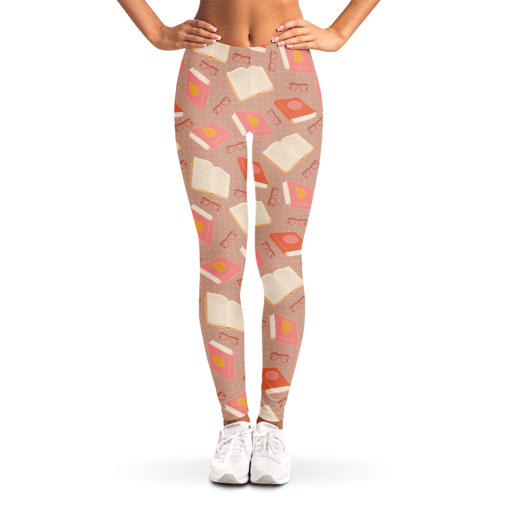 Reading Books And Glasses Pattern Print Women's Leggings