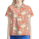 Reading Books And Glasses Pattern Print Women's Polo Shirt