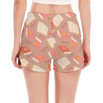 Reading Books And Glasses Pattern Print Women's Split Running Shorts