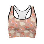 Reading Books And Glasses Pattern Print Women's Sports Bra