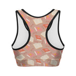 Reading Books And Glasses Pattern Print Women's Sports Bra