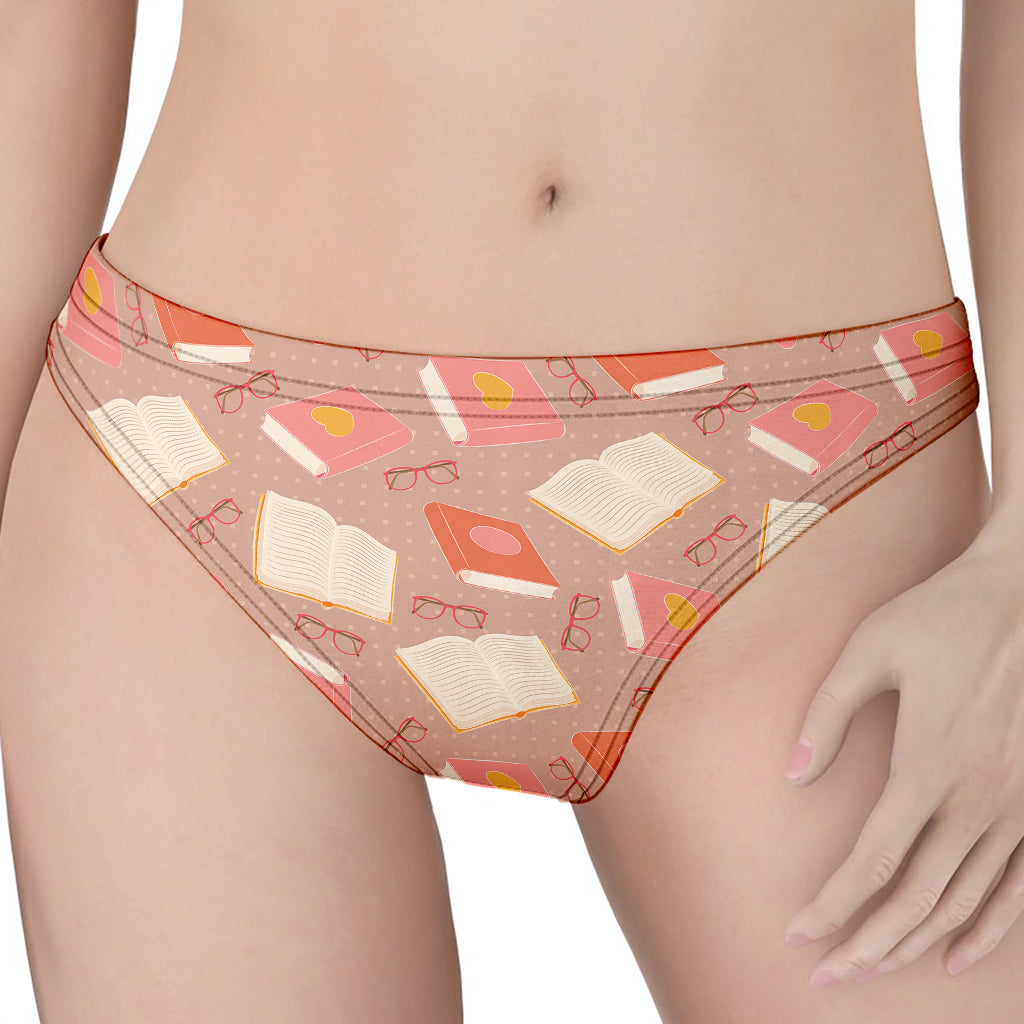 Reading Books And Glasses Pattern Print Women's Thong