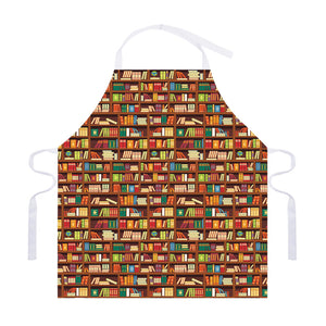 Reading Library Pattern Print Adjustable Apron