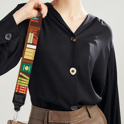 Reading Library Pattern Print Bag Strap