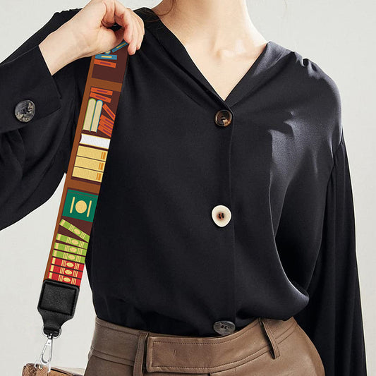 Reading Library Pattern Print Bag Strap