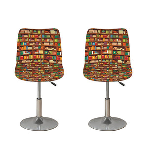 Reading Library Pattern Print Bar Stool Covers