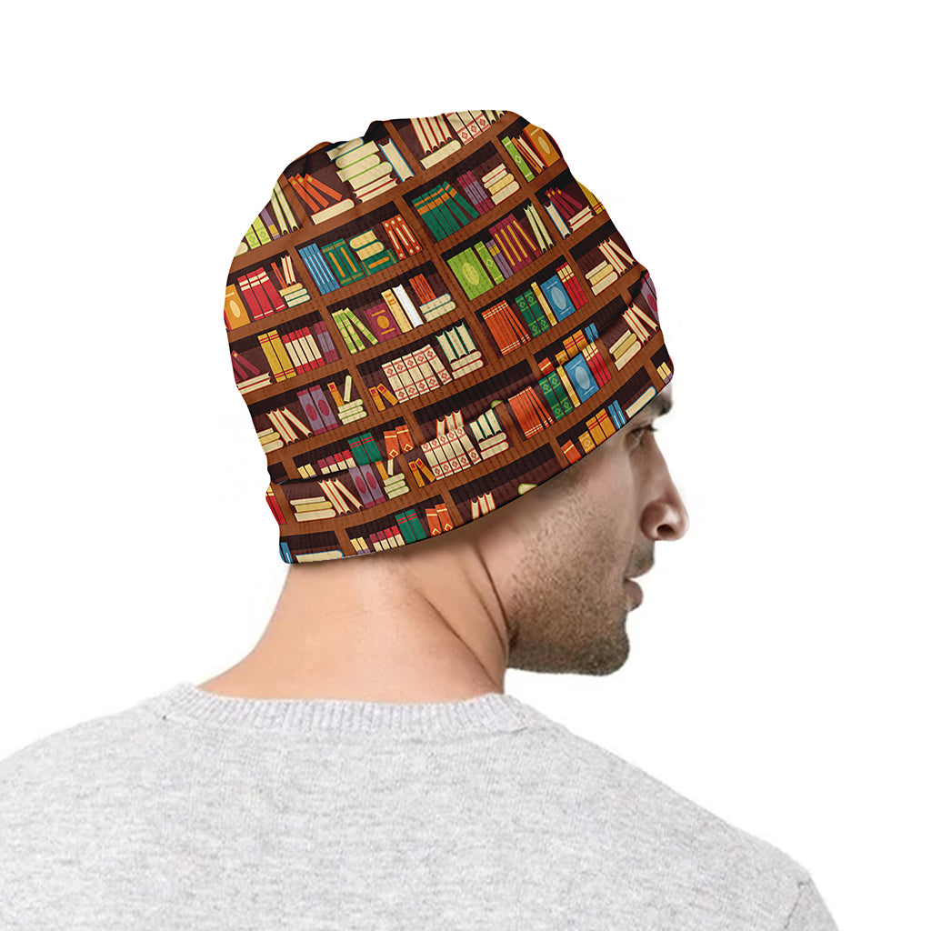 Reading Library Pattern Print Beanie