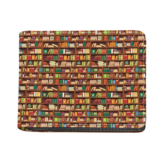 Reading Library Pattern Print Bifold Wallet