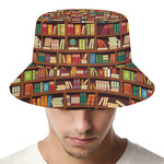 Reading Library Pattern Print Bucket Hat