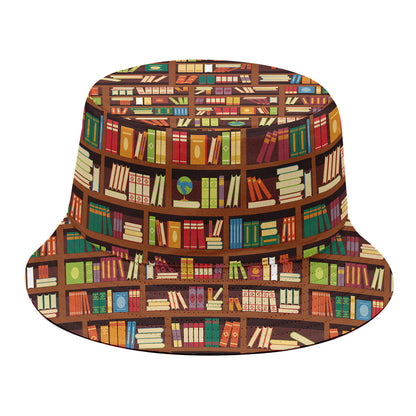 Reading Library Pattern Print Bucket Hat