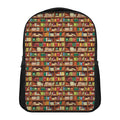 Reading Library Pattern Print Casual Backpack